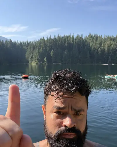 Justin in a mountain lake